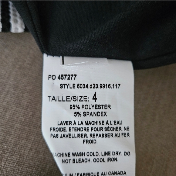 Melanie Lyne skirt size 4 black white vertical striped pencil zipper detail - Picture 5 of 11